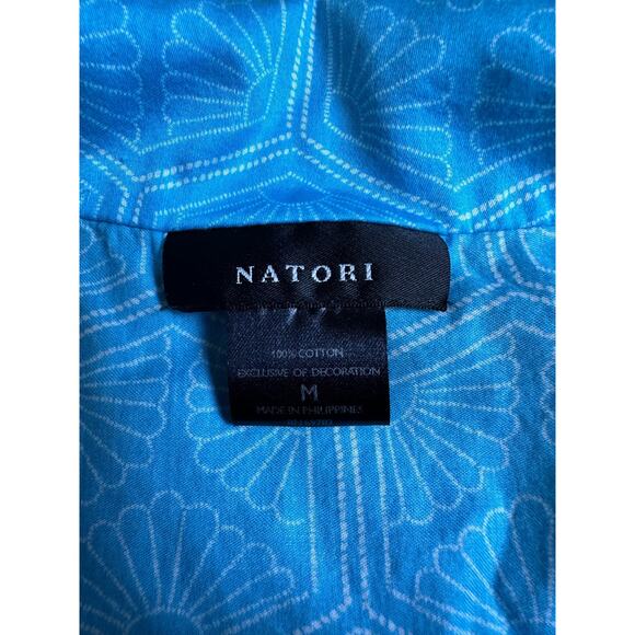 Natori Buy Fleur Blue Shell print PJ pajama top size M - Picture 2 of 8